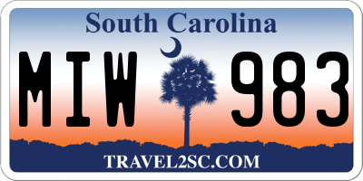 SC license plate MIW983
