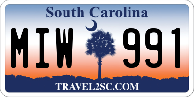 SC license plate MIW991