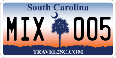 SC license plate MIX005