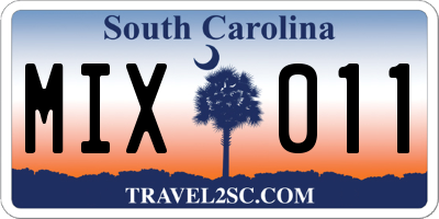 SC license plate MIX011