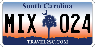 SC license plate MIX024