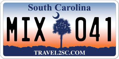 SC license plate MIX041
