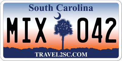 SC license plate MIX042
