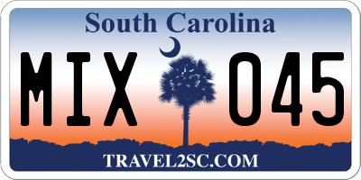 SC license plate MIX045