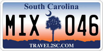 SC license plate MIX046