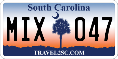 SC license plate MIX047
