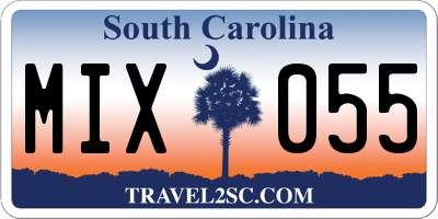 SC license plate MIX055