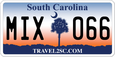 SC license plate MIX066