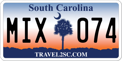 SC license plate MIX074