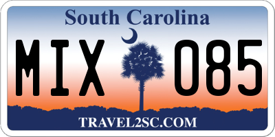 SC license plate MIX085