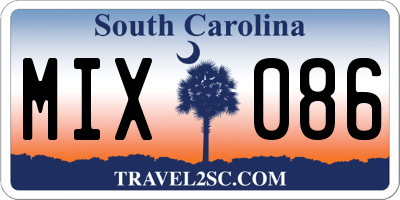 SC license plate MIX086