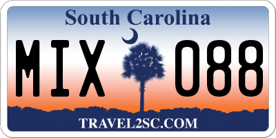 SC license plate MIX088