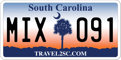 SC license plate MIX091