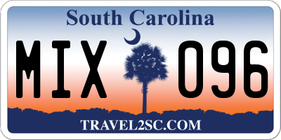SC license plate MIX096