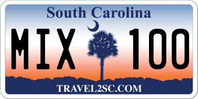 SC license plate MIX100