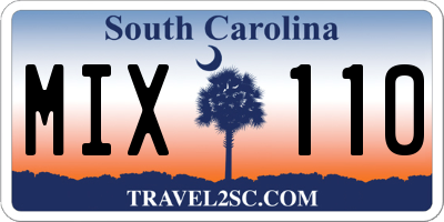SC license plate MIX110