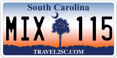 SC license plate MIX115