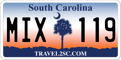SC license plate MIX119