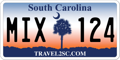 SC license plate MIX124