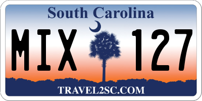 SC license plate MIX127
