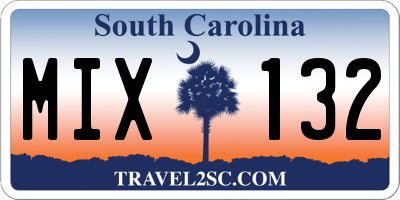 SC license plate MIX132