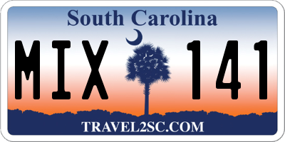 SC license plate MIX141