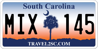 SC license plate MIX145