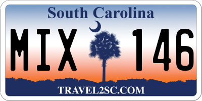 SC license plate MIX146