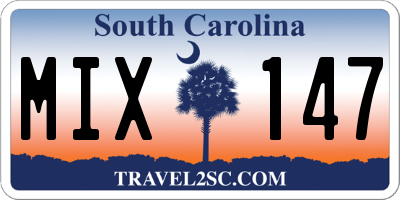 SC license plate MIX147