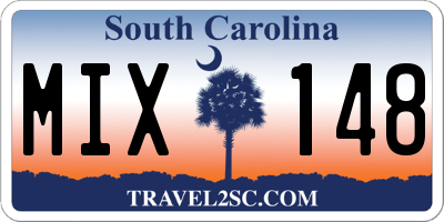 SC license plate MIX148