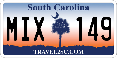 SC license plate MIX149