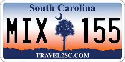 SC license plate MIX155