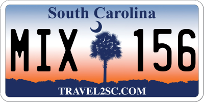 SC license plate MIX156