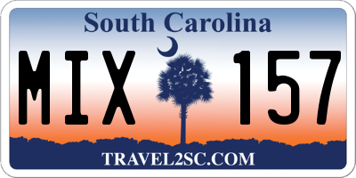 SC license plate MIX157