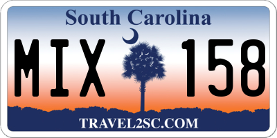 SC license plate MIX158