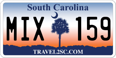 SC license plate MIX159