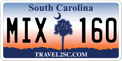SC license plate MIX160