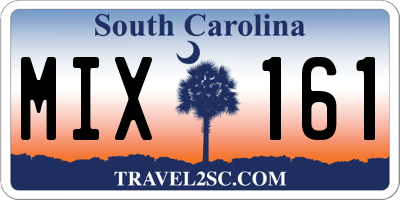 SC license plate MIX161