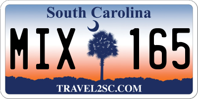 SC license plate MIX165