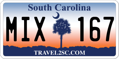 SC license plate MIX167