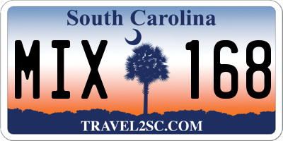 SC license plate MIX168