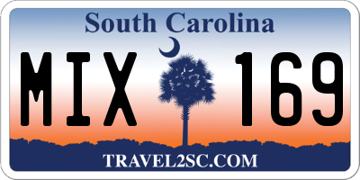 SC license plate MIX169