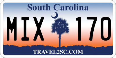SC license plate MIX170