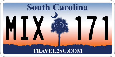 SC license plate MIX171