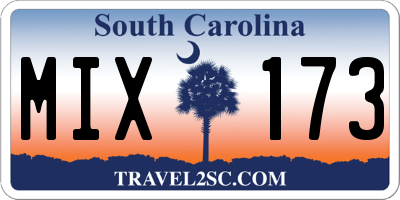 SC license plate MIX173