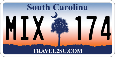 SC license plate MIX174