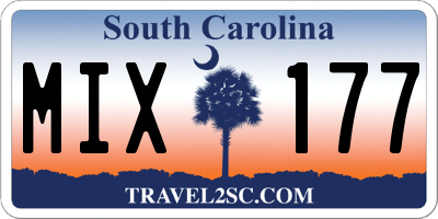 SC license plate MIX177