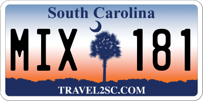SC license plate MIX181