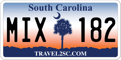 SC license plate MIX182