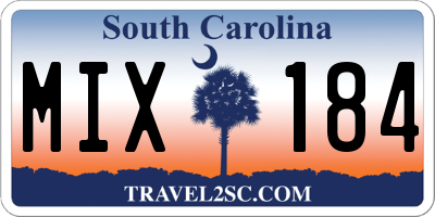 SC license plate MIX184